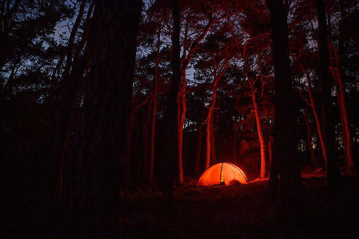 Zelt bei Nacht Trekkingplatz